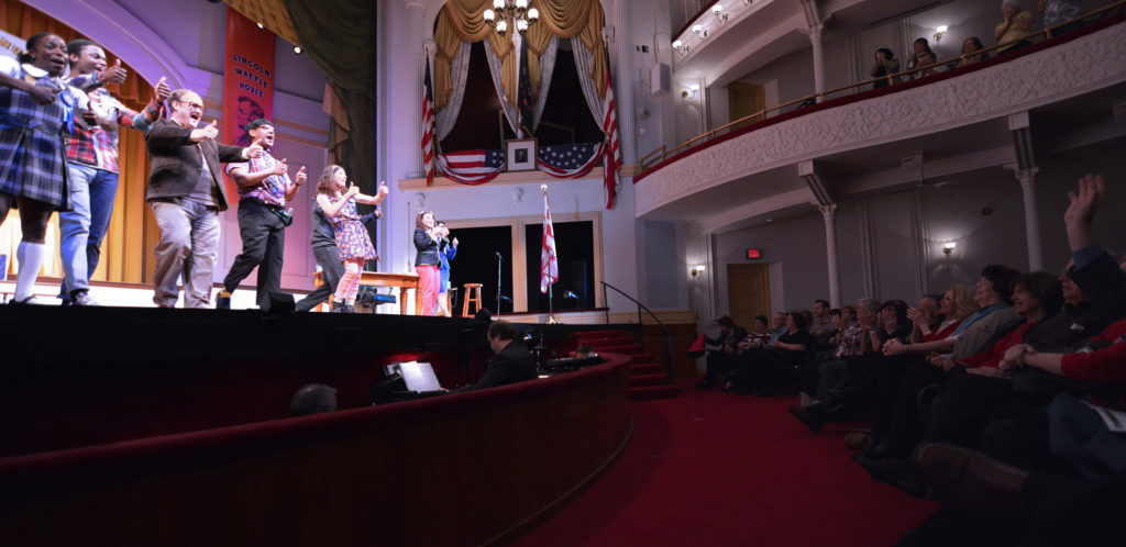 Cast members wave to the crowd during curtain call at Ford’s Theatre.