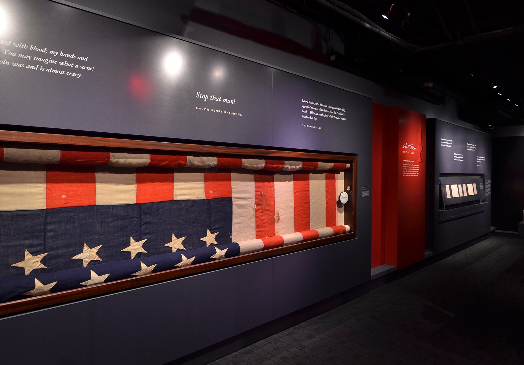 Treasury guard flag on display at the Center for Education and Leadership.