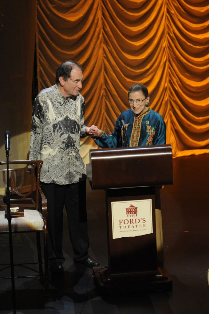 Lincoln Medalist Justice Albie Sachs and Justice Ruth Bader Ginsburg at the Ford’s Theatre Gala on June 6, 2010. Photo by Reflections Photography, Washington, D.C.