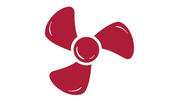 Icon of a large rotation fan.