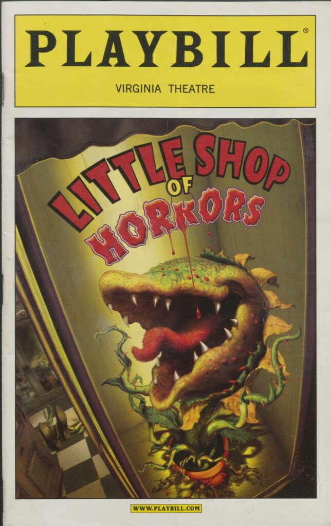 A Playbill of the 2003 Broadway production of “Little Shop of Horrors.”