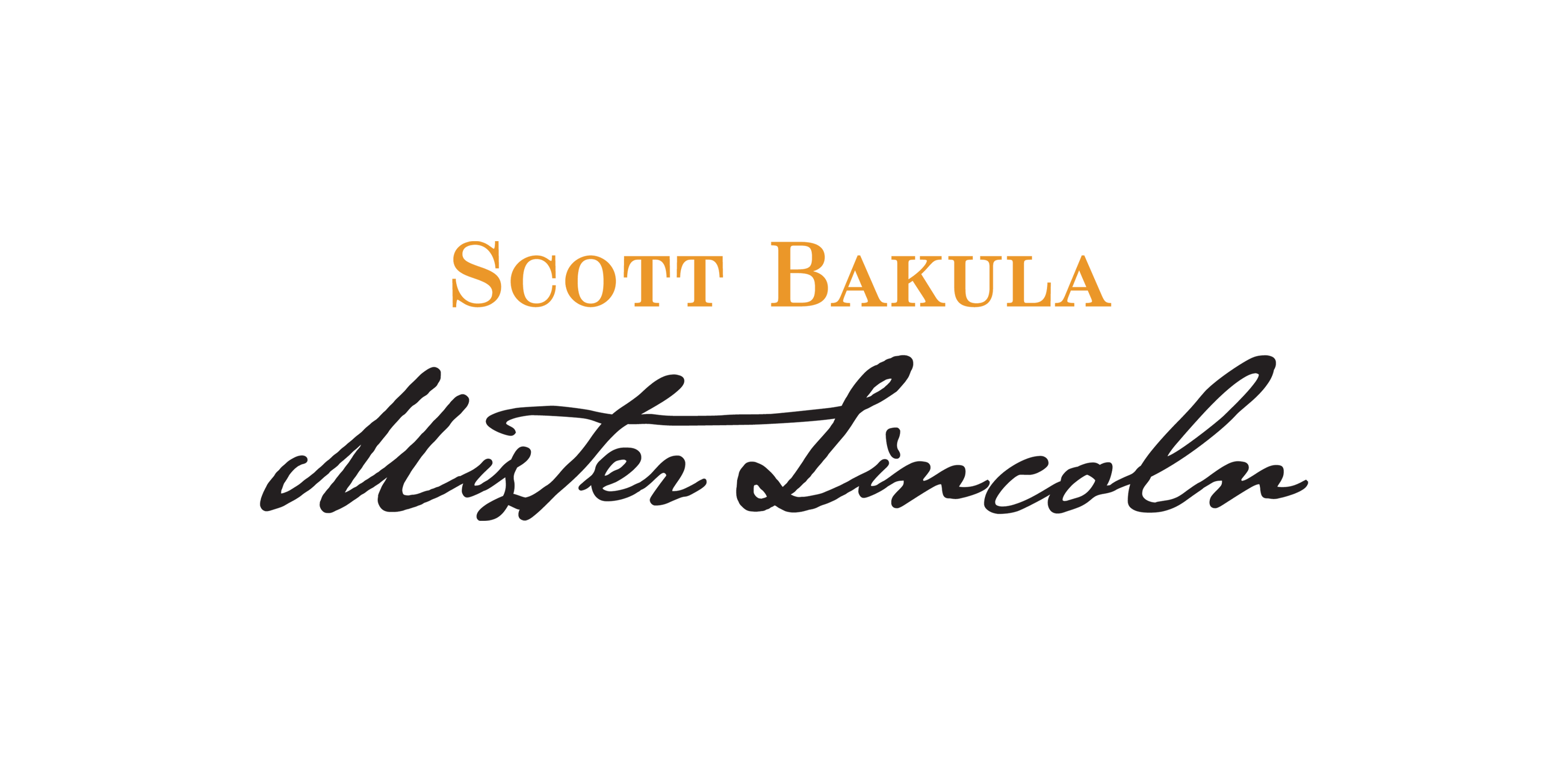 Logo reading "Scott Bakula Mister Lincoln."